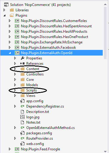 nopcommerce plugin folder structure